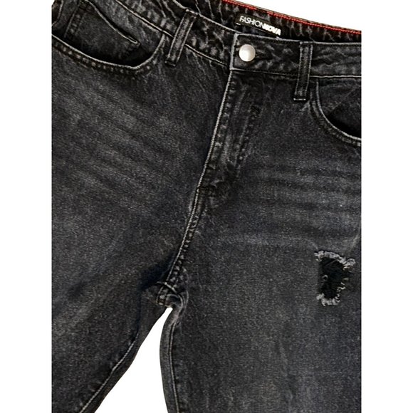 (5/$25) Fashion Nova High Rise Distressed Girlfriend Jeans-Washed Black Size 7 - Picture 4 of 6